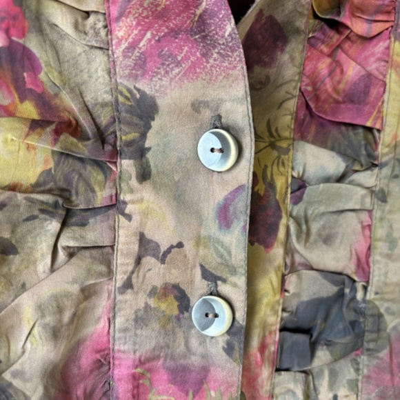 Earthen Silk Floral Blouse Medium - Picture 2 of 4